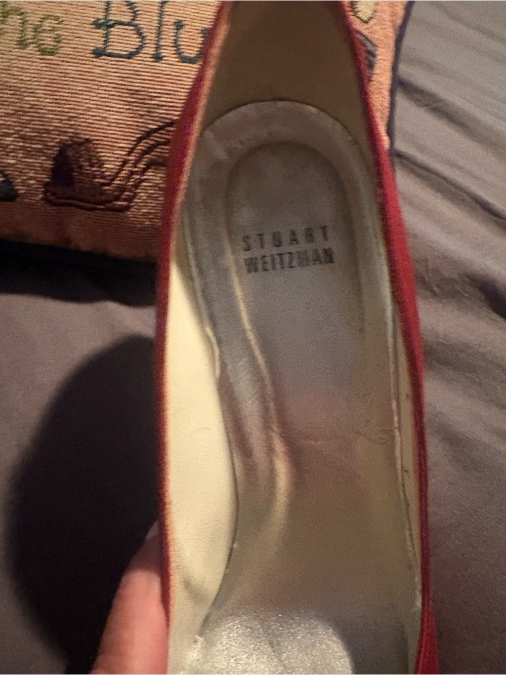 Stuart Weitzman rusty Red silk Pointed-Toe Pumps. gorgeous! Retired Reverend ❤️ - Picture 4 of 11